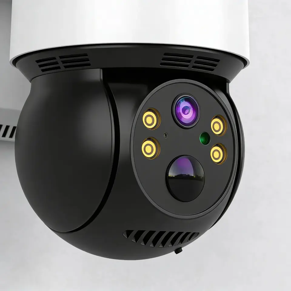 Cámara Qp Solar Para Exteriores Ip 1080 Inalámbrica 360 Color Blanco 5