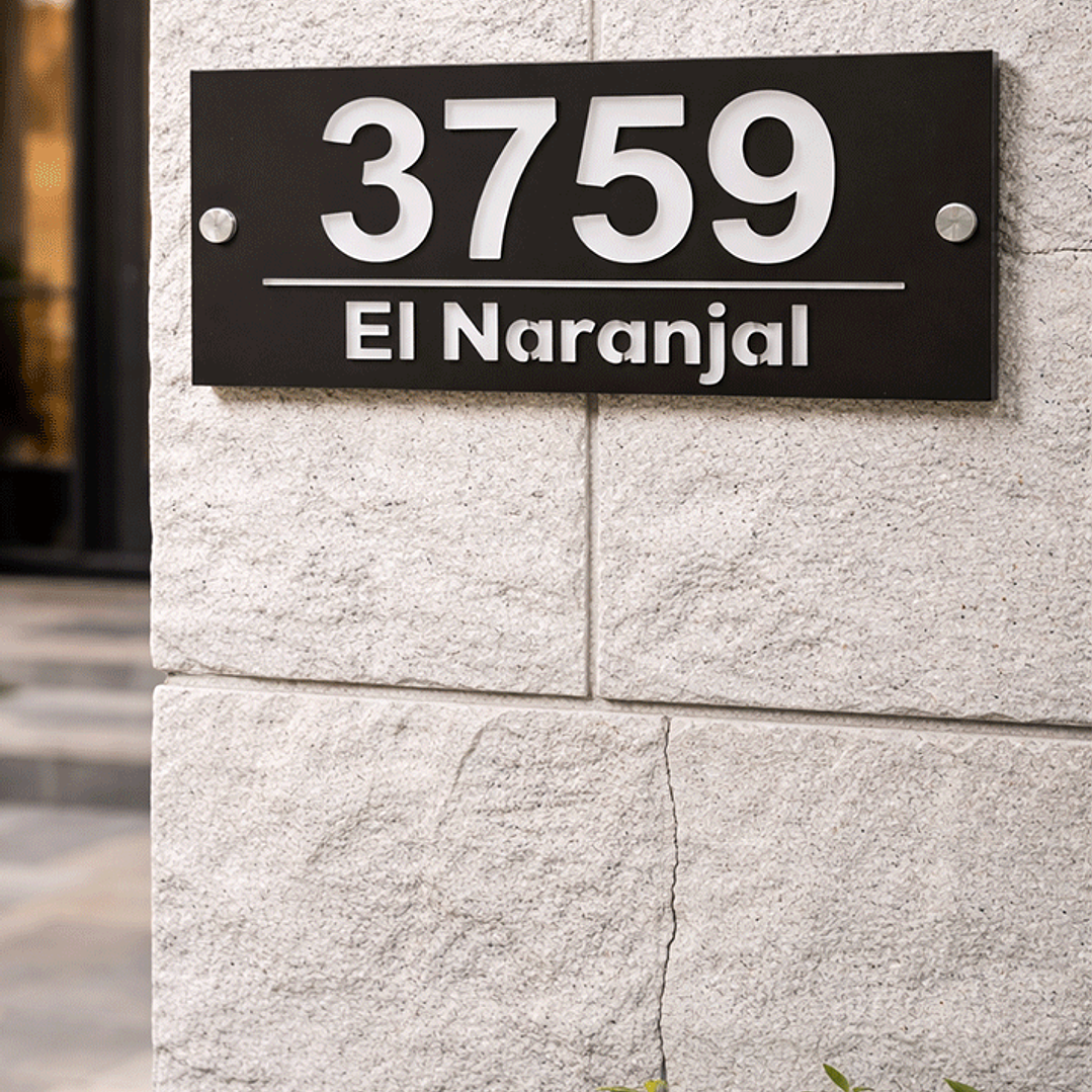 numero de casa de acrilico/ sin luz 2