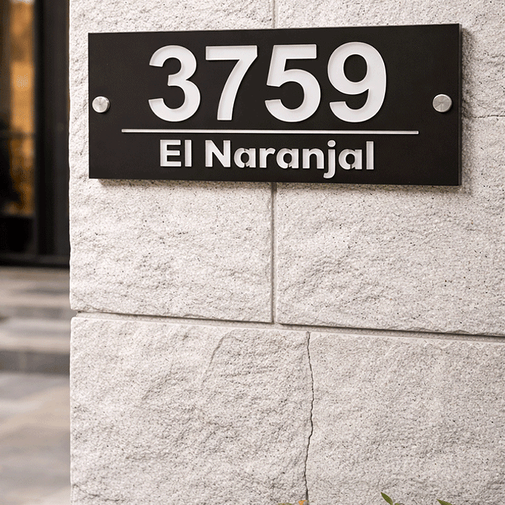 numero de casa de acrilico/ sin luz 2