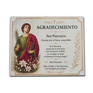 Placa de Agradecimiento a Santos