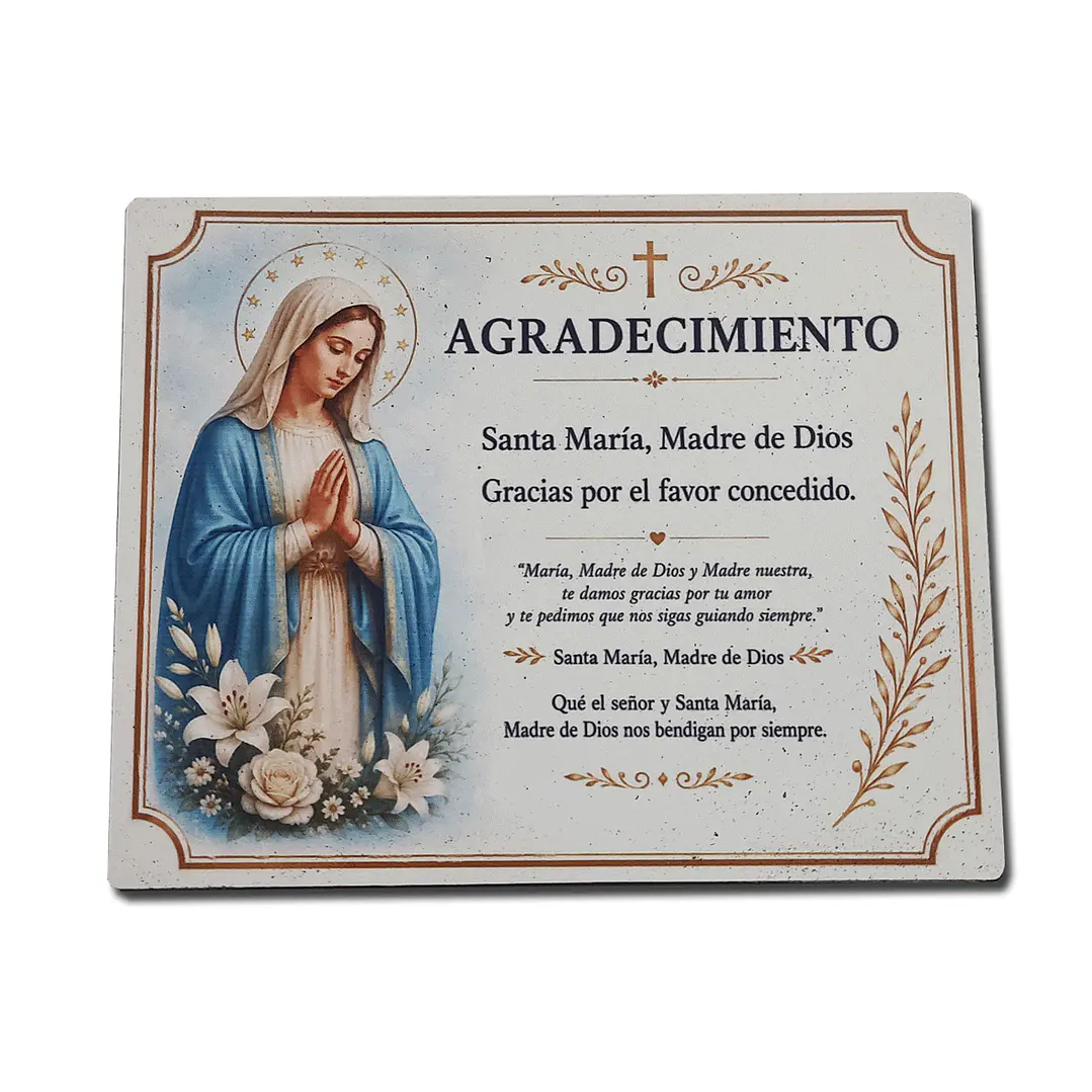 Placa De Agradecimiento a Santos 1