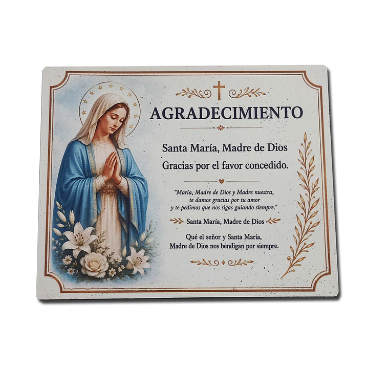 Placa De Agradecimiento a Santos 1