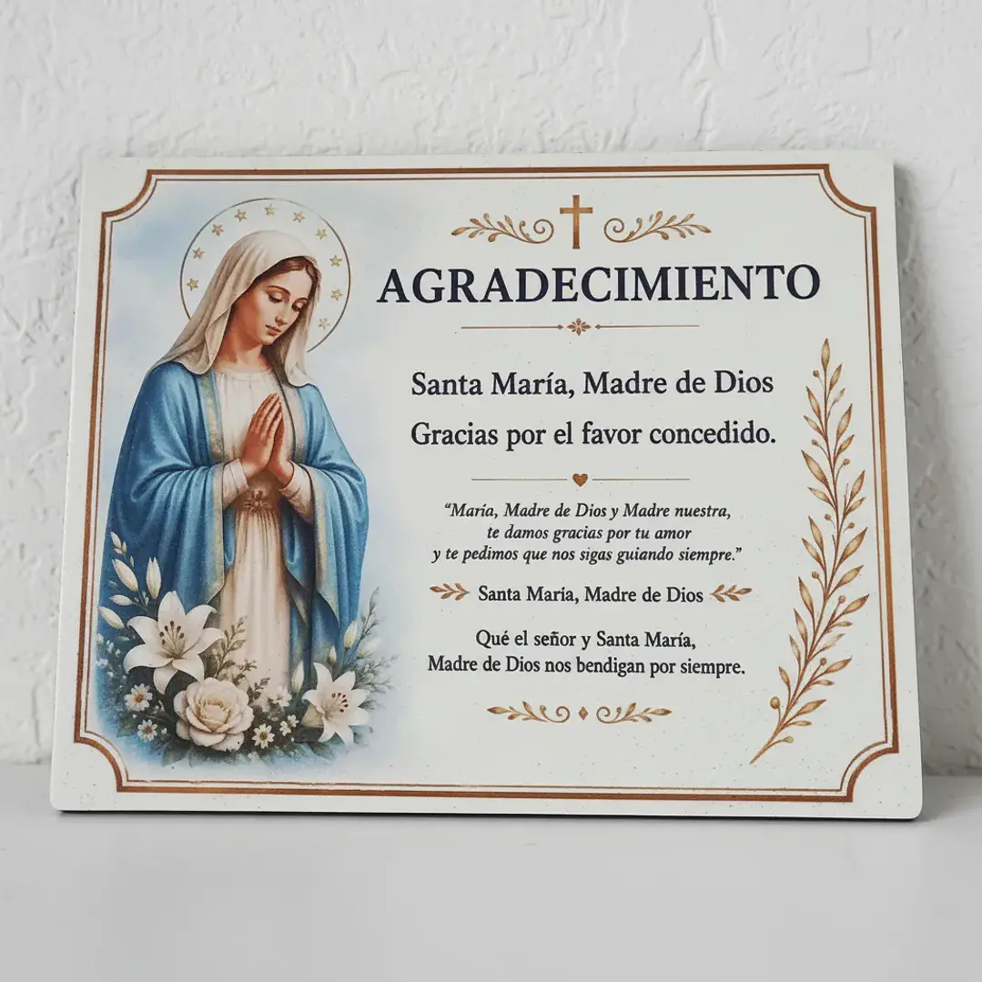 Placa De Agradecimiento a Santos 4