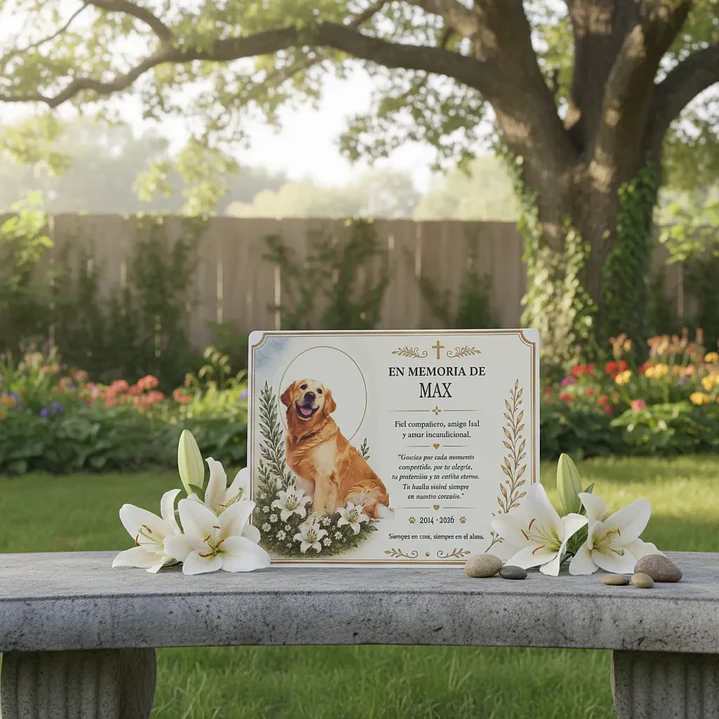 Placa Conmemorativa Memorial Personalizable Para Mascota 4