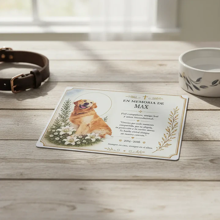 Placa Conmemorativa Memorial Personalizable Para Mascota 5