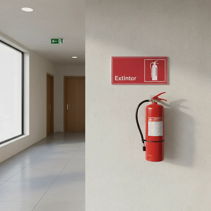 Letrero Señalética De Seguridad Para Extintor Rojo 2