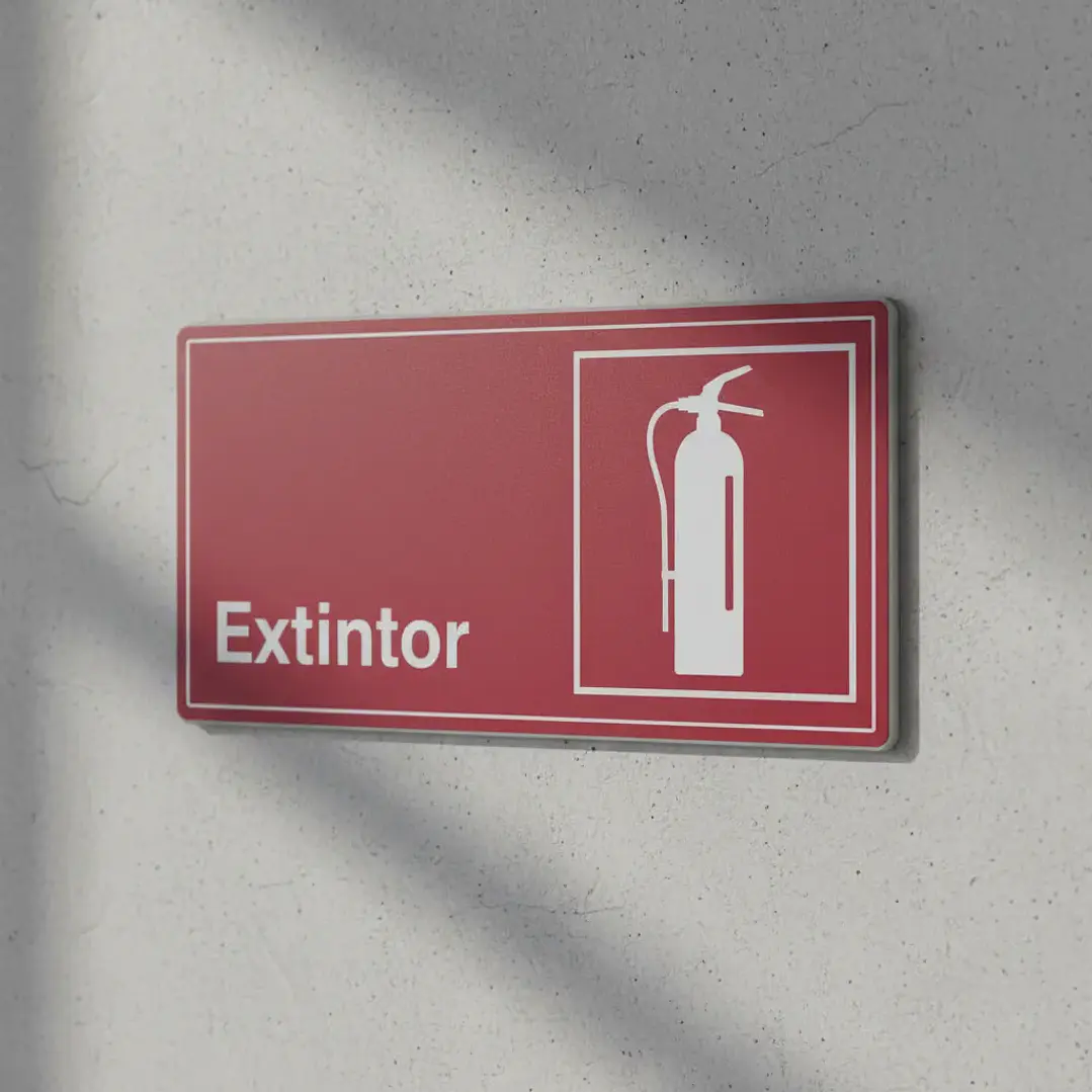 Letrero Señalética De Seguridad Para Extintor Rojo 3