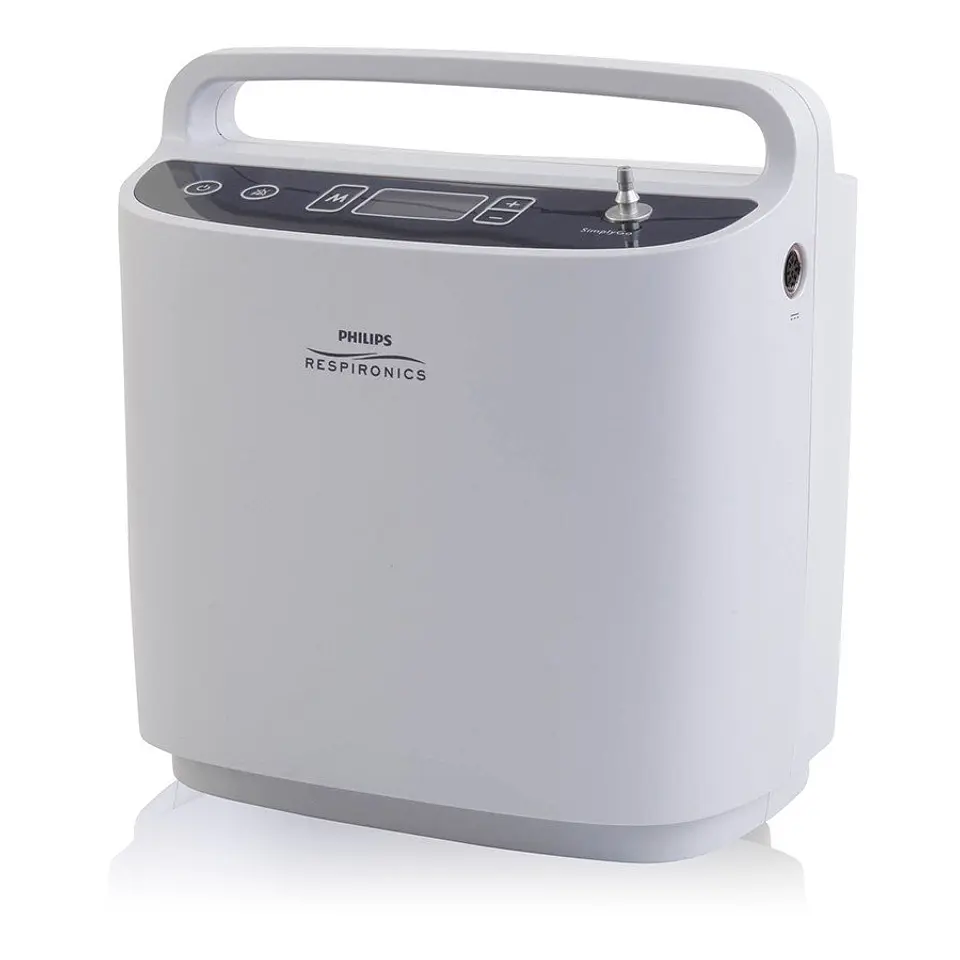 Concentrador de oxigeno portatil Philips Respironics SimplyGo USADO + Medidor de flujo pediátrico Rhythm 3
