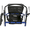 Caminador Drive Medical con ruedas con ruedas, respaldo extraíble plegable y asiento acolchado, azul.