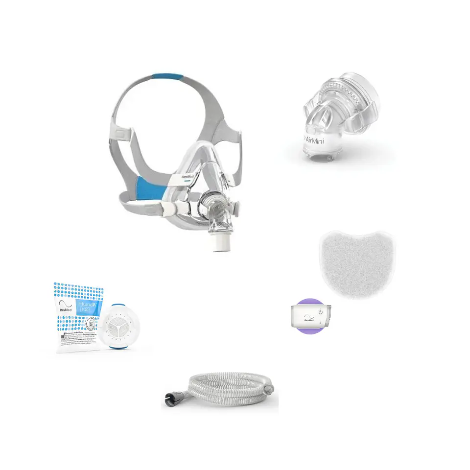 Paquete de configuración ResMed AirMini para mascarilla CPAP Airfit F20. 1