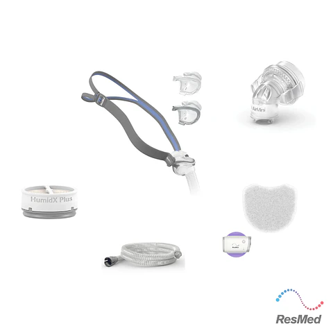Paquete de configuración ResMed AirMini para mascarilla CPAP Airfit P10.