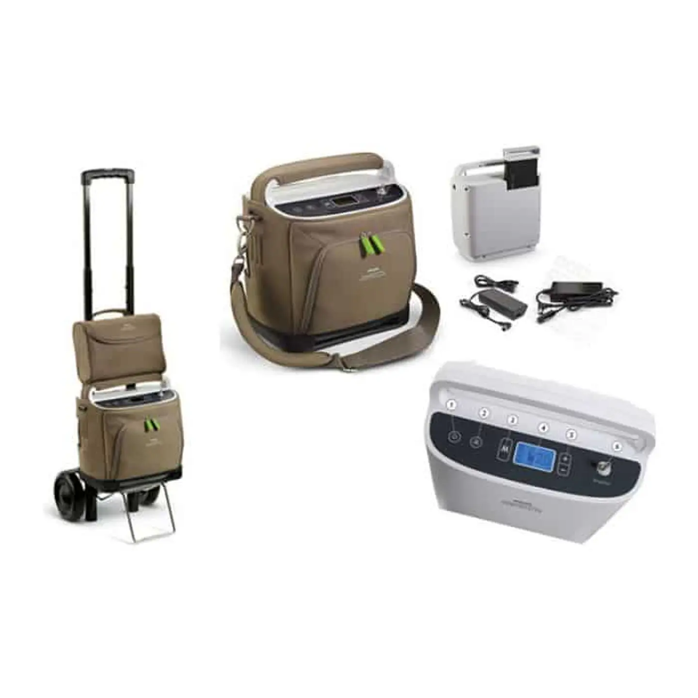 Concentrador de oxigeno portatil Philips Respironics SimplyGo USADO + Medidor de flujo pediátrico Rhythm 2