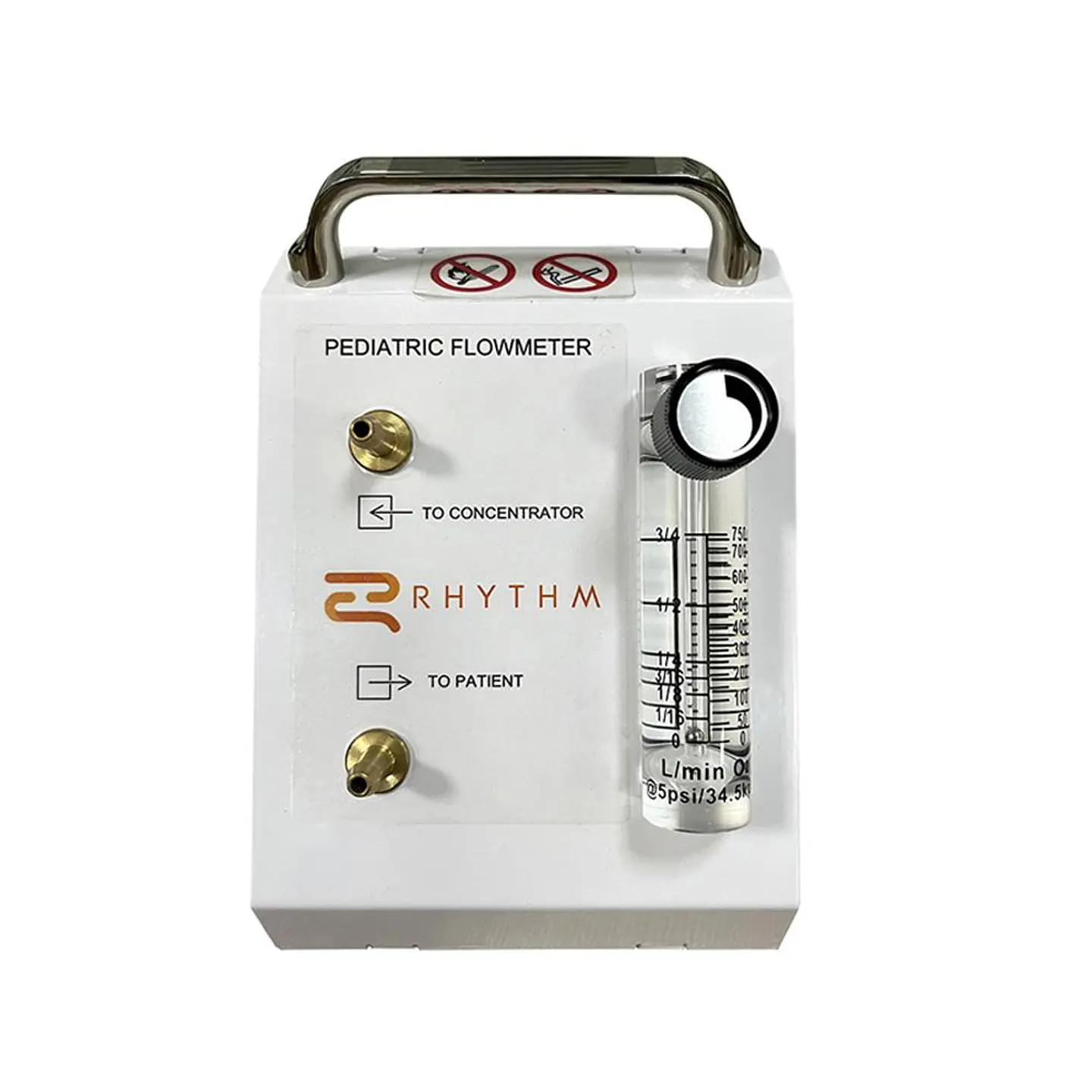 Concentrador de oxígeno portátil Oxlife Independence + Medidor de flujo pediátrico Rhythm  2