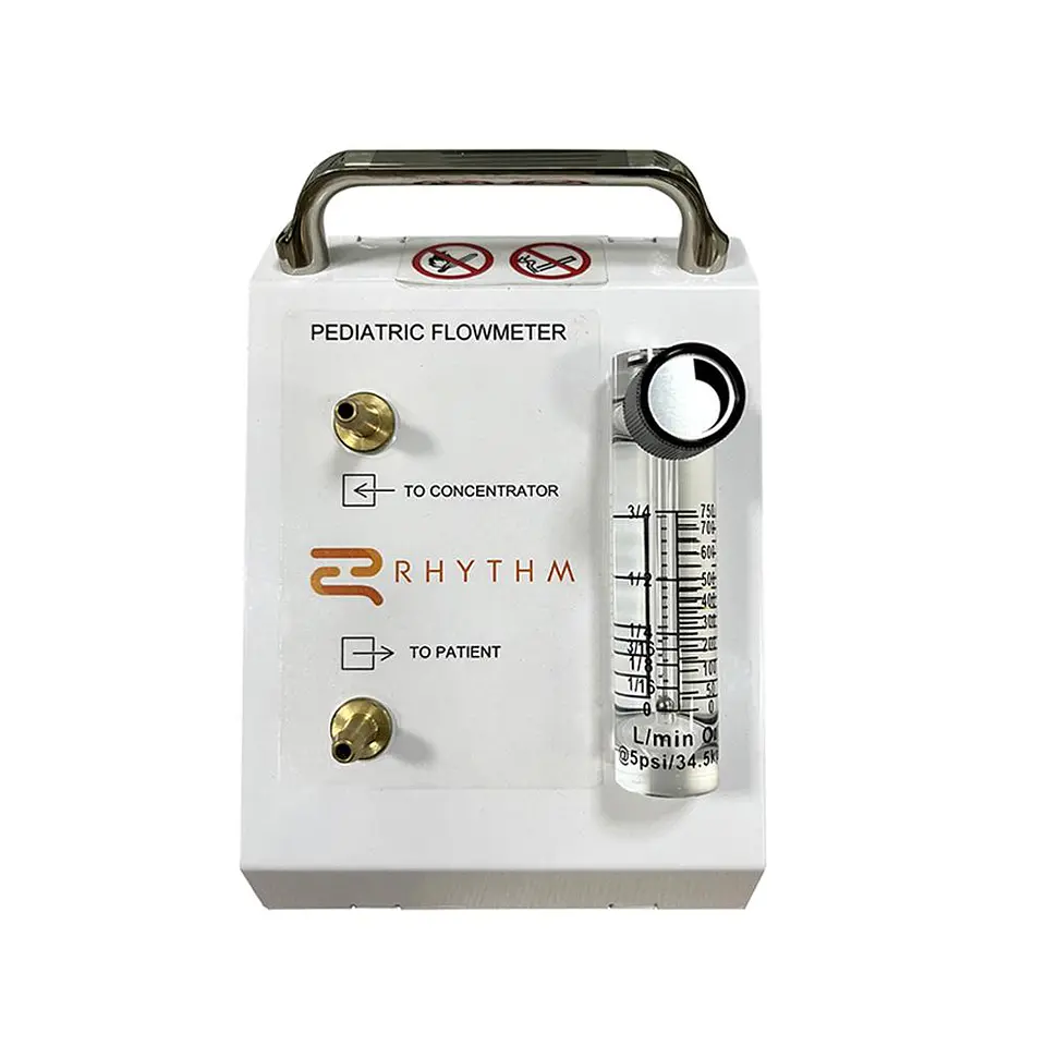 Concentrador de oxígeno portátil Oxlife Independence + Medidor de flujo pediátrico Rhythm  2