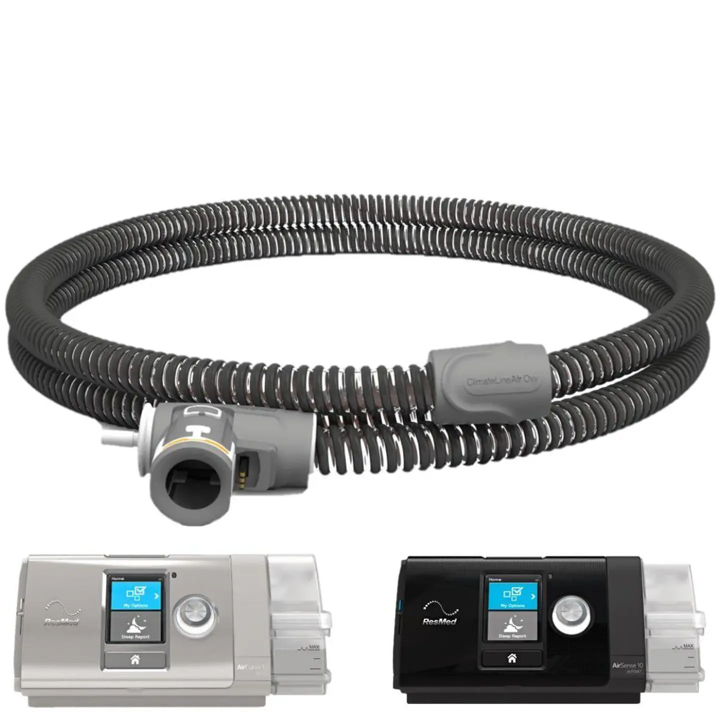 Tubo climatizado CPAP con puerto para oxígeno Para AirSense 10/ AirCurve 10 1