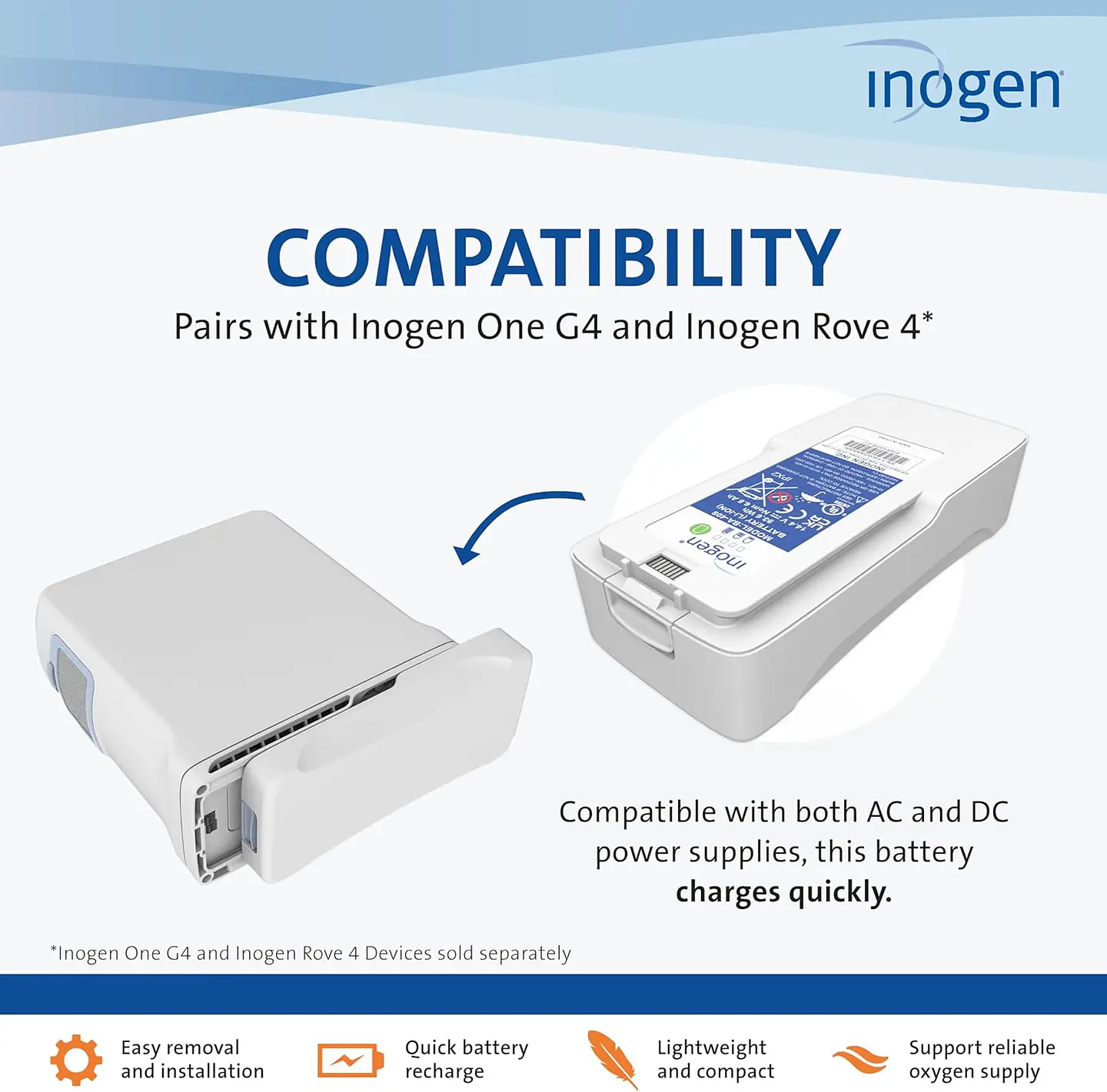 BATERIA PARA CONCENTRADOR DE OXIGENO INOGEN ONE G4/ ROVE 4  2