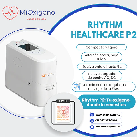 Concentrador de oxigeno portatil Rhythm Healthcare P2 - NUEVO 