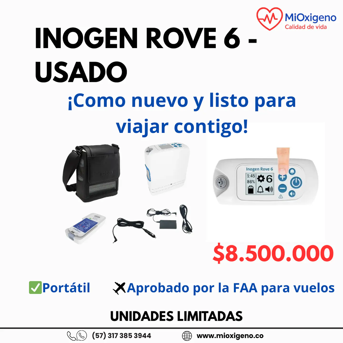  Concentrador de oxígeno Inogen Rove 6  (Modelo 2025) - USADO 1