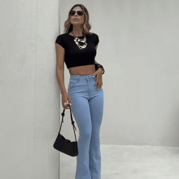 Jeans faja Flare celeste  1