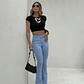 Jeans faja Flare celeste  - Miniatura 1