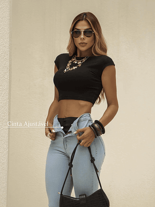 Jeans faja Flare celeste 