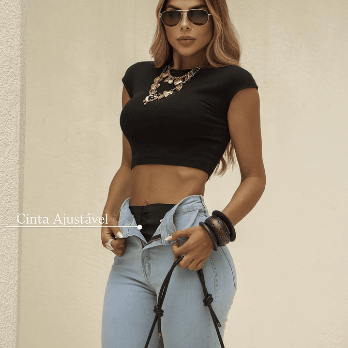 Jeans faja Flare celeste  2