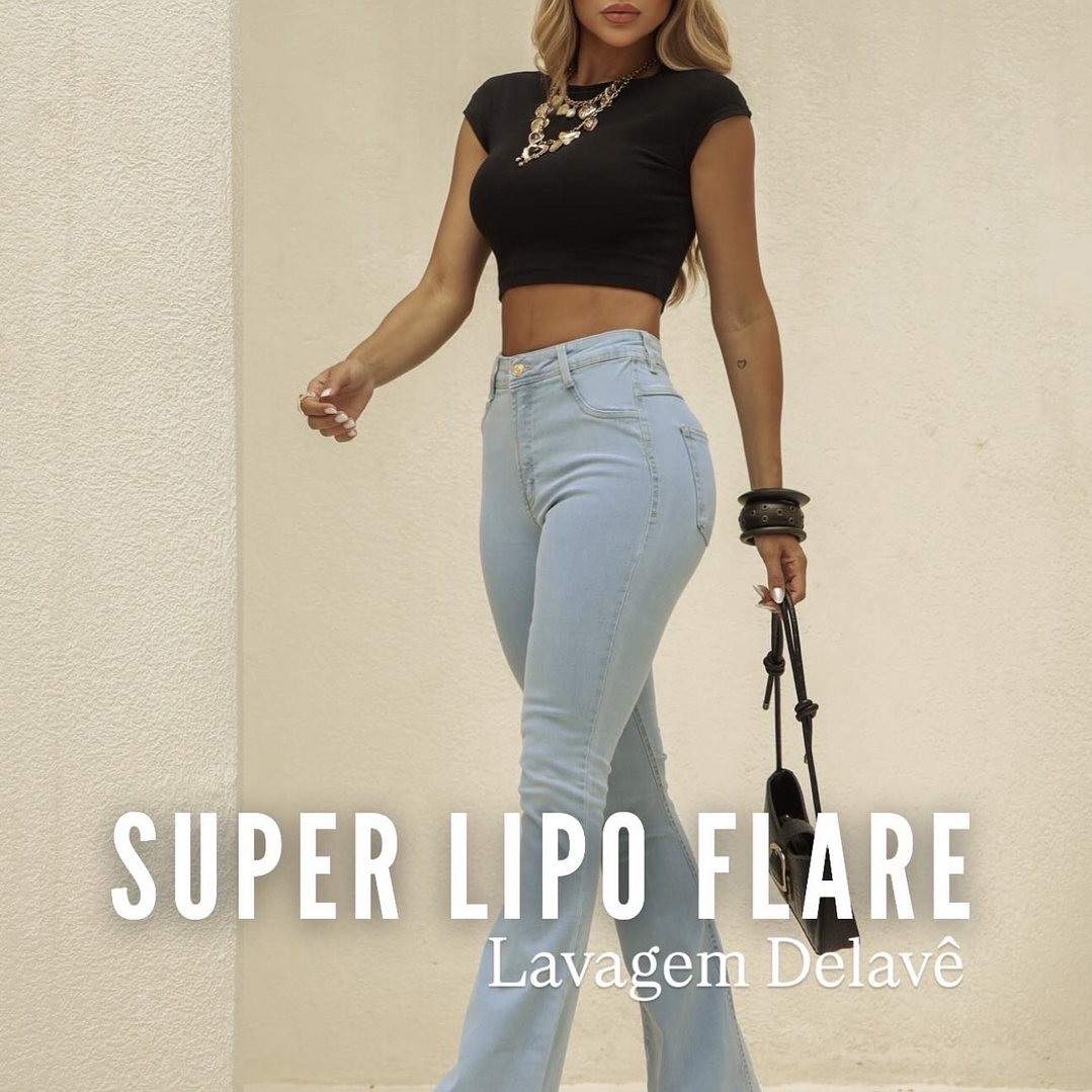 Jeans faja Flare celeste  4