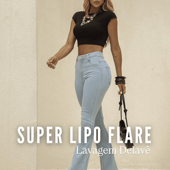 Jeans faja Flare celeste  4