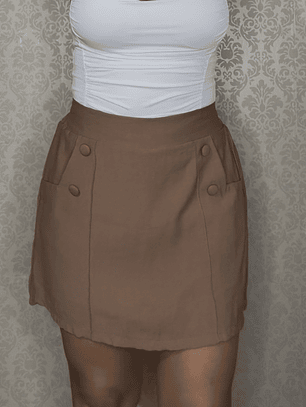 Falda short bolsillo