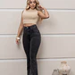 Jeans Flare con faja grafito  - Miniatura 1