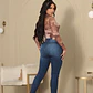Jeans skinny con faja azul focalizado - Miniatura 3