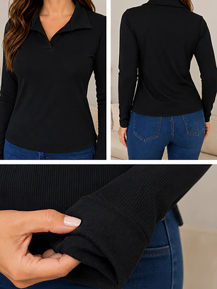 Camiseta micro polar negra
