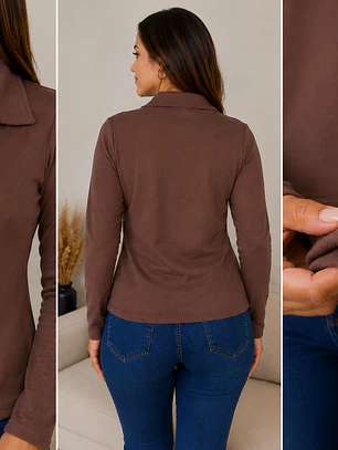 Camiseta micro polar cafe
