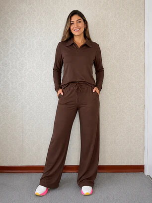 Conjunto moletinho  café 
