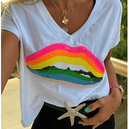 REMERA HELE BLANCA RAINBOW