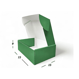 Caja Verde 50 unidades 15X15X9