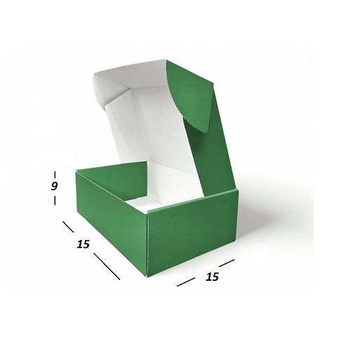 Caja Verde 50 unidades 15X15X9