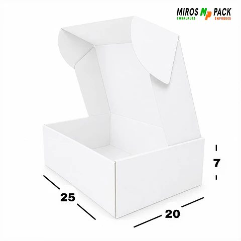 Caja Blanca Blanca 50 unidades 25X20X7