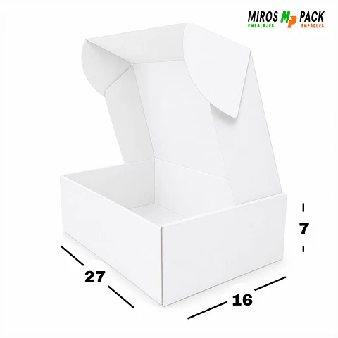Caja Blanca Blanca 50 unidades 27X16X7