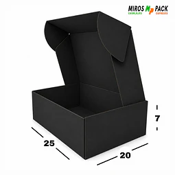 Caja Negra Negra 50 unidades 25X20X7 