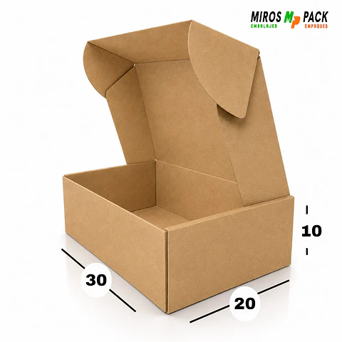 Caja de Cartón Autoarmable Marrón 30x20x10 cm (50 unidades)