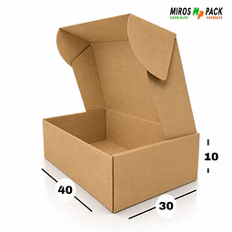 Caja de Cartón Autoarmable Marrón 40x30x10 cm (50 unidades)