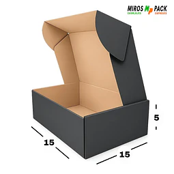 Caja de Cartón Autoarmable Negra 15x15x5 cm (50 unidades)