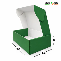 Caja de Cartón Autoarmable Verde 20x14x8 cm (50 unidades)