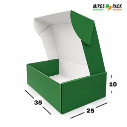 Caja de Cartón Autoarmable Verde 35x25x10 cm (50 unidades)