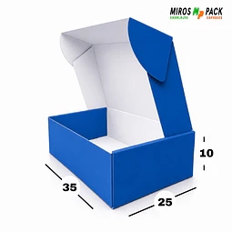 Caja de Cartón Autoarmable Azul 35x25x10 cm (50 unidades)