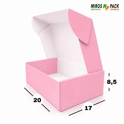 Caja de Cartón Autoarmable Rosa 20x17x8,5 cm (50 unidades)