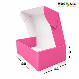 Caja de Cartón Autoarmable Fucsia 20x14x8 cm (50 unidades)