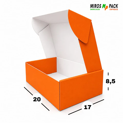 Caja de Cartón Autoarmable Naranja 20x17x8,5 cm (50 unidades)