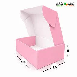 Caja de Cartón Autoarmable Rosa 15x15x5 cm (50 unidades)
